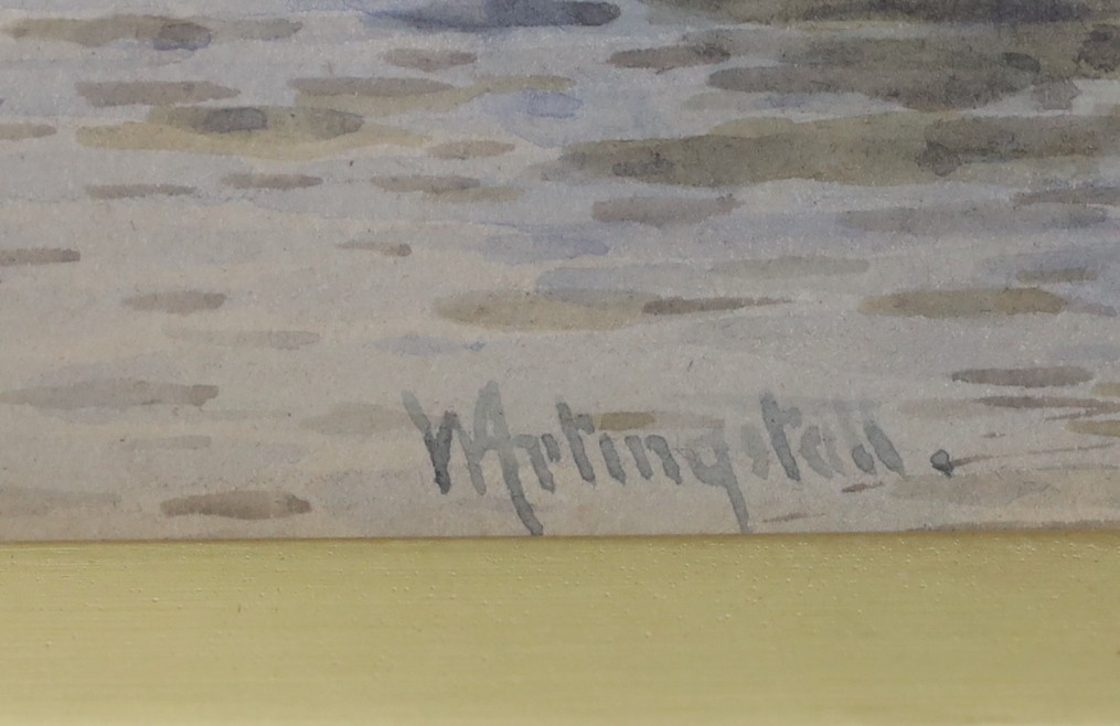 William Artingstall (Exh. 1882-1895), watercolour, Welsh landscape, signed, 25 x 46cm